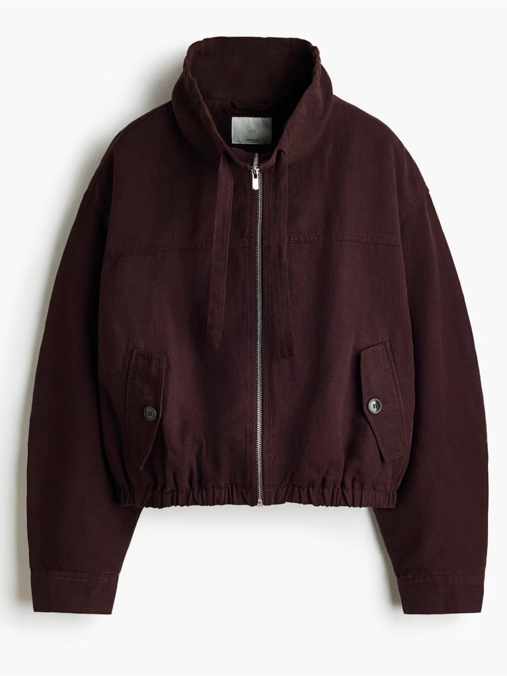 H&M Dark Wine Zip Bomber Jacket